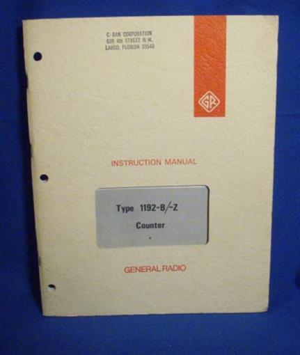 General Radio Genrad 1192-B/-Z Instruction Manual - Picture 1 of 1