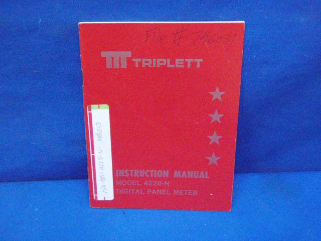 Manuel d'instructions Triplett modèle 4228-N - Photo 1 sur 1