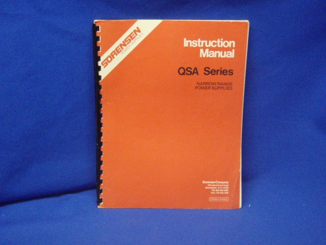 Sorensen QSA Series Power Supplies Instruction Manual - Picture 1 of 1