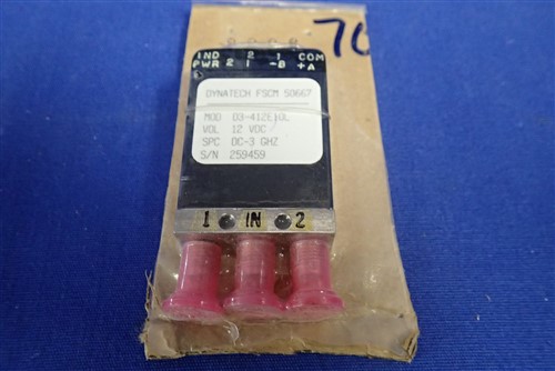 DYNATECH D3-412E10L SMA SWITCH DC-3GHz NEW/ UNUSED SURPLUS NOS