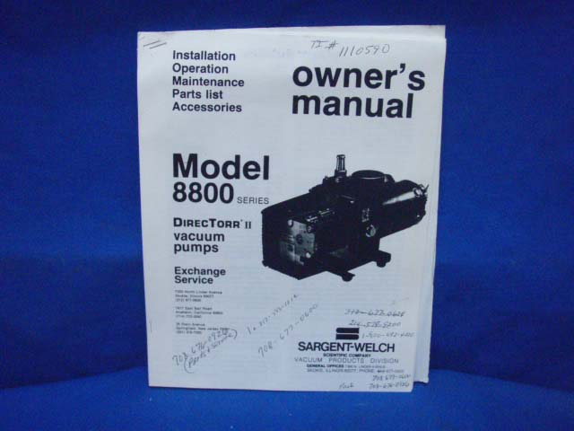 DirecTorr II Model 8800 Installation Maintenance Manual  