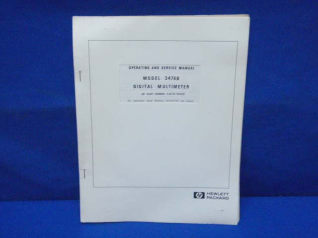 HP Model 3476B Operating & SERVICE Manual 03476-90006 | eBay